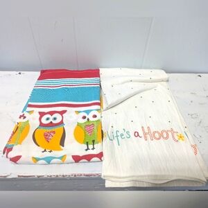 Set of 2 Owl Kitchen Towels MU Kitchen & Kay Dee Life’s a Hoot Cotton Dish Towel